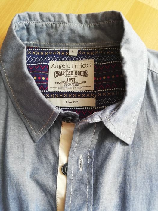 Koszula slim fit męska krótki rękaw C&A Angelo Letrico