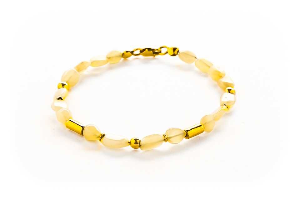 Złota Bransoletka z Opalami - Opale - 14K - 4,68g - KRAKÓW
