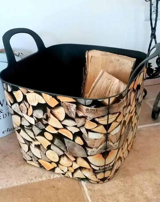 Stojak na drewno kominkowe Kosz na drewno drzewo do Kominka Torba 36L