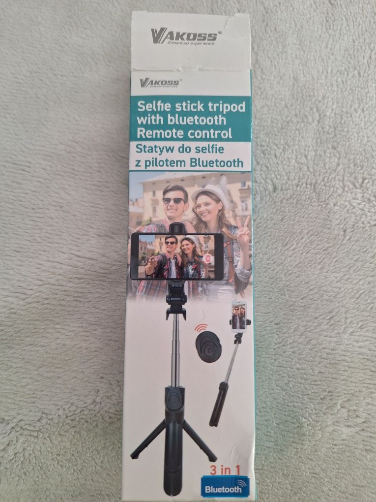 Selfie stick . 3w1 statyw przycisk bluetooth