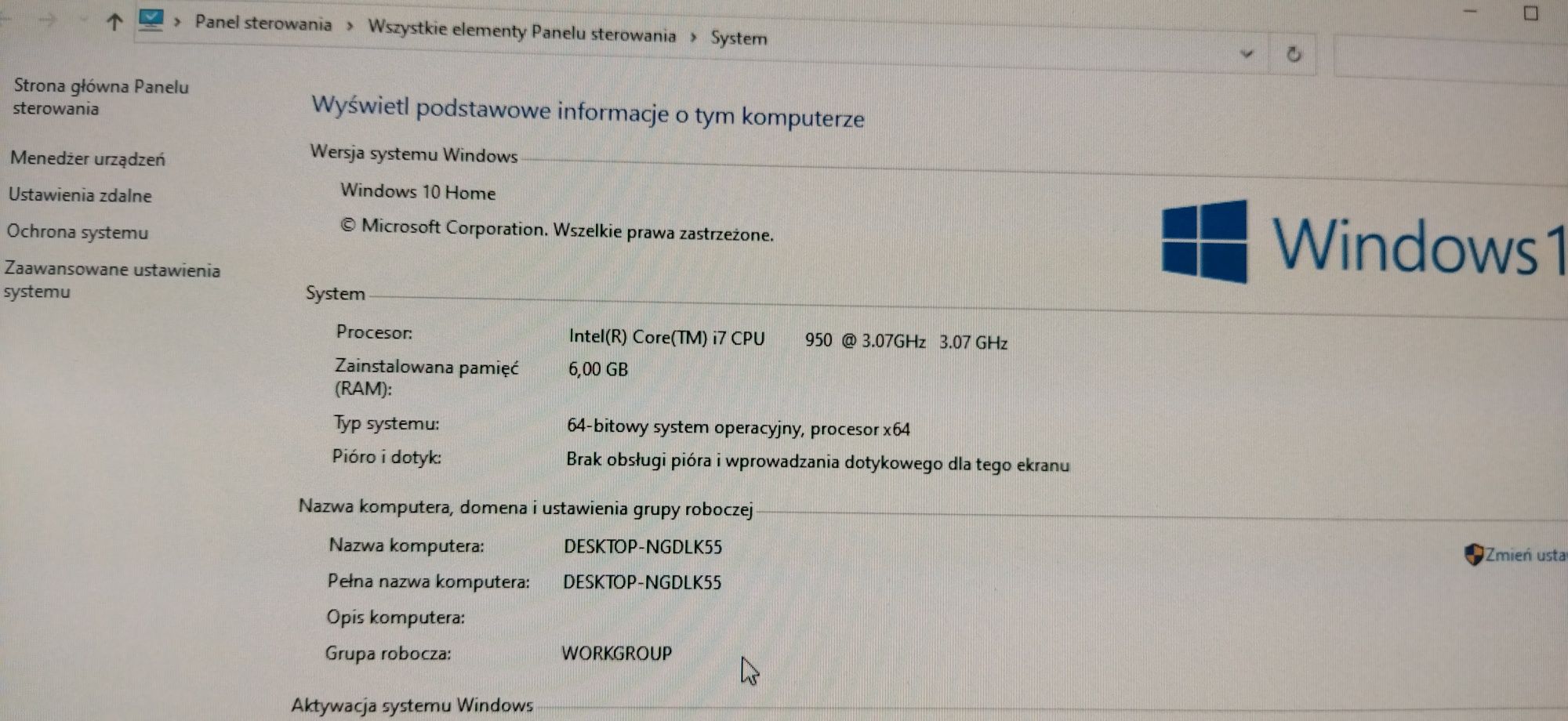 Komputer I7 950 6GB 500GB