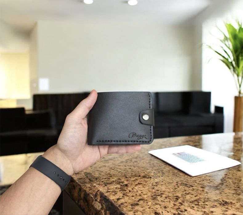 Кошелек мужской кожаный черный|Гаманець шкіряний чоловічий чорний|