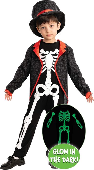 Strój Szkieletora dla Dzieci – Kostium Halloween Rozmiar 3-4 Lata