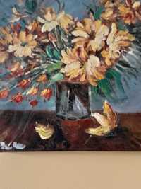Sprzedam obraz olejny na płótnie "Kwiaty w wazonie "