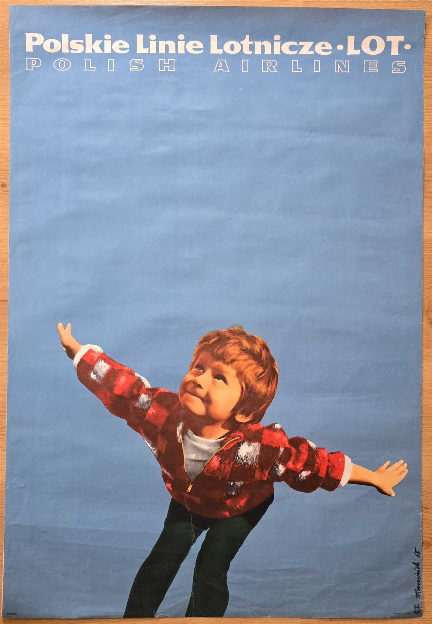 Plakat LOT Tomasz Rumiński ORYGINAŁ 1965 RARE plakat turystyczny