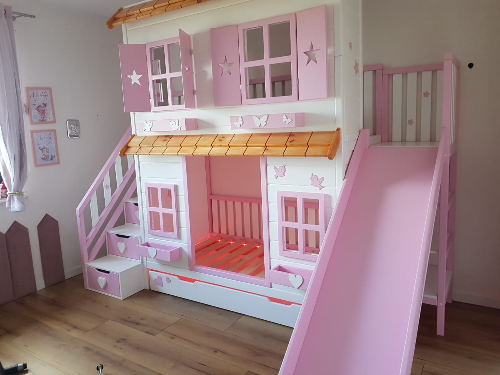 Łóżeczko drewniane łóżko domek dla dzieci