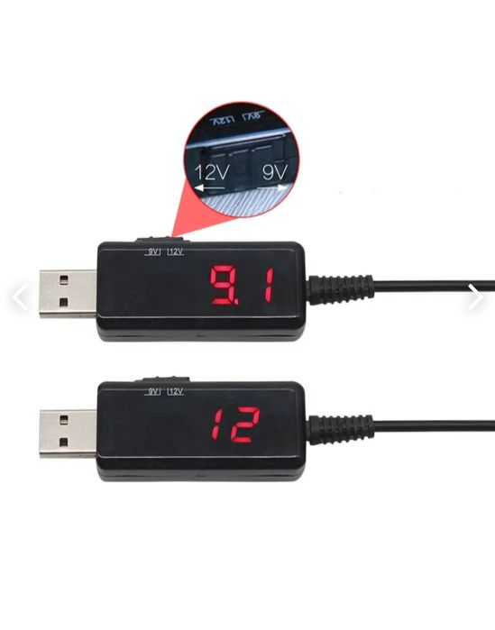 Кабель USB-DC для роутера WiFi с переключателем 9V/12V