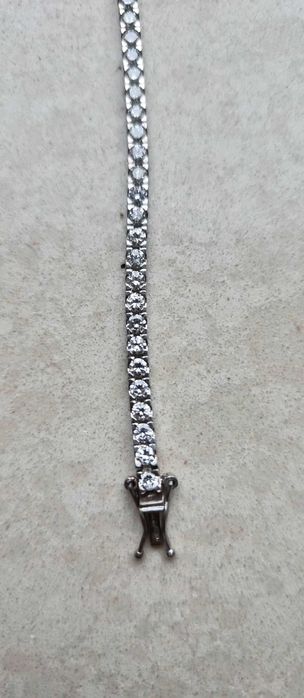 Bransoletka tenisówka białe złoto, Brylanty 61szt., 18cm, 11gr