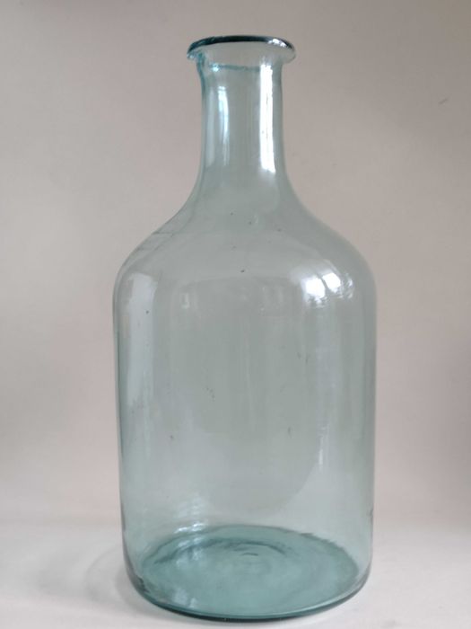 PRL- Stara duża Butla szkło lazurowe