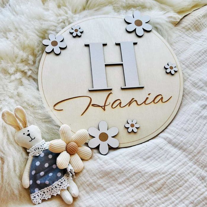 Tabliczka do zdjęć imię drewniana ozdoba sesja grawer 25cm hit