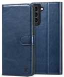 Etui z Klapką i Miejscem na Karty do Samsung Galaxy S21 Plus Granatowe