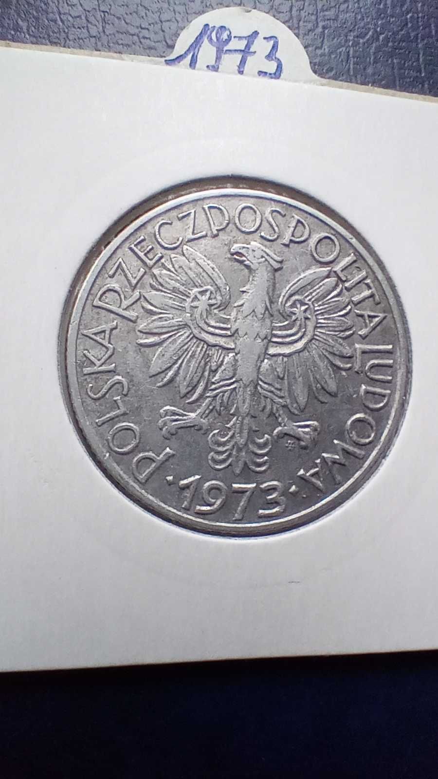 Stare monety  5 złotych 1973 Rybak skrętka PRL