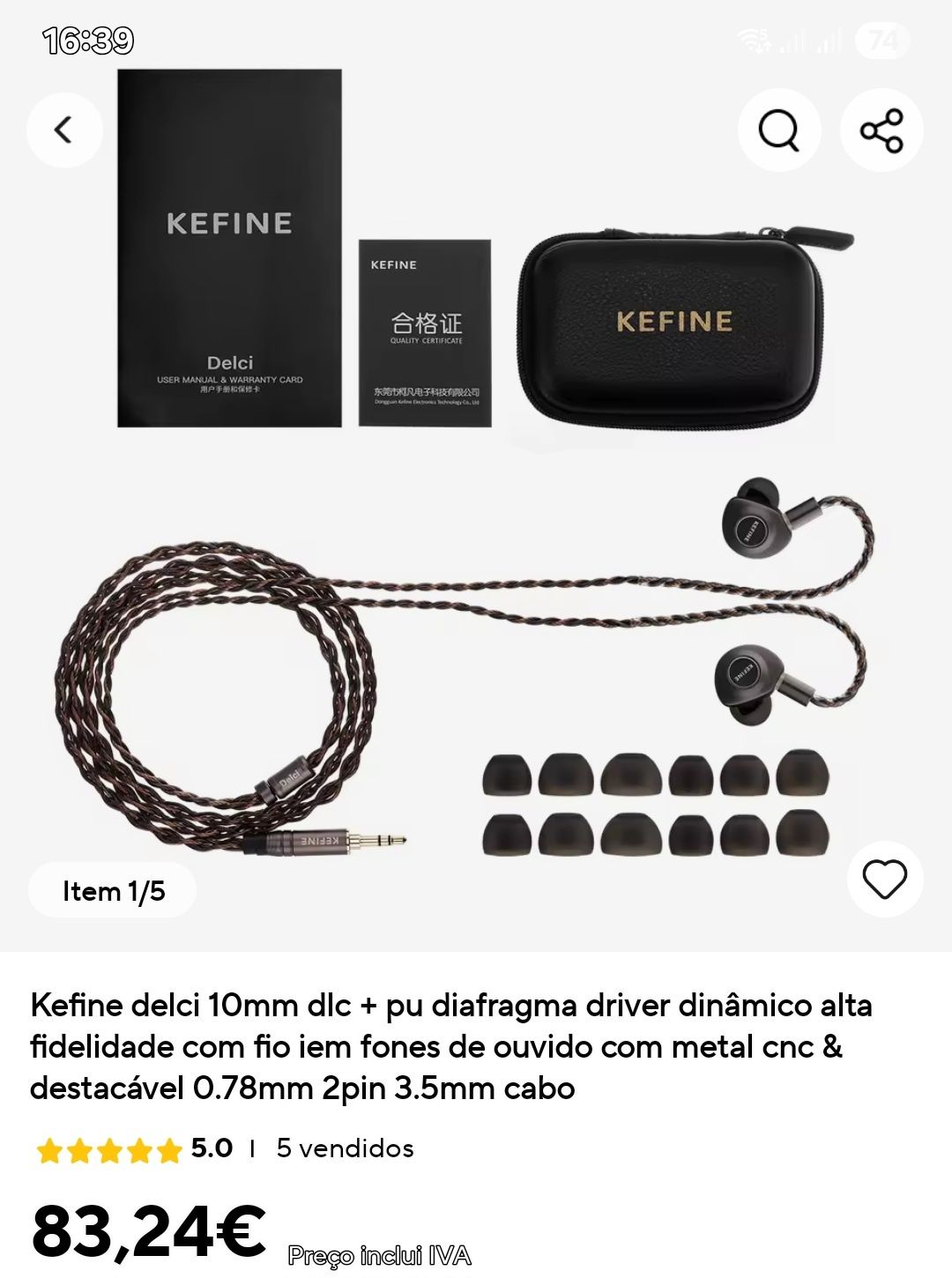 Auricular kefine angelears delci AE