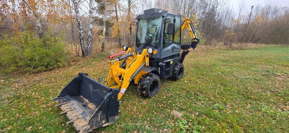 Koparko- ładowarka przegubową, minikoparka, akcesoria, klima, nowe OC