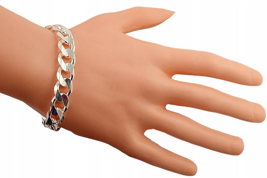 Srebrna Gruba Bransoleta Pancerka 1,50 cm Szeroka GRAWER GRATIS