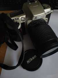 Aparat Nikon F60 + obiektyw 28-80mm + dekielki