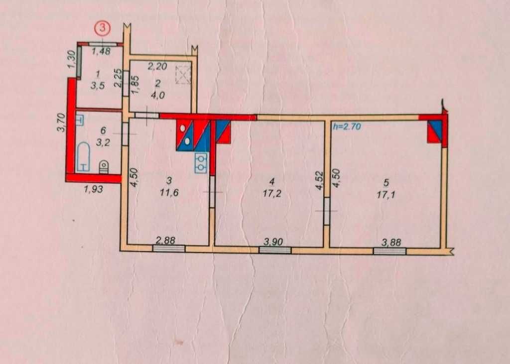 Продається 2 кімнатна квартира особнякового типу у Центрі міста