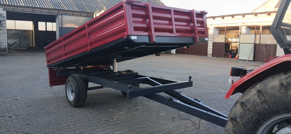 Przyczepa jednoosiowa wywrotka 3 stronny wywrot
