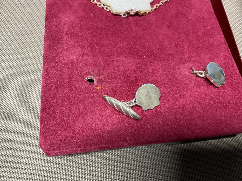 Antiga pulseira e botões de punho  em prata, Santiago Compostela