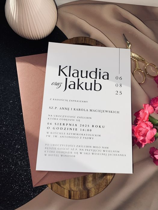 Zaproszenie ślubne + koperta