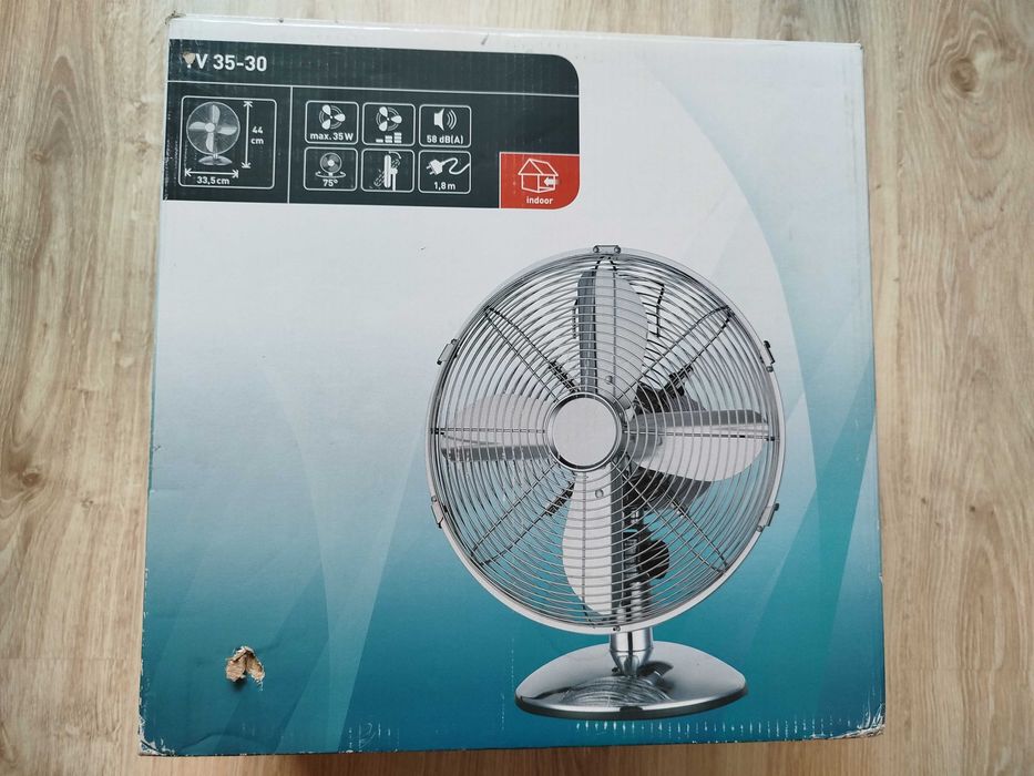 Wentylator wiatrak biurkowy 30 cm 35W chrom