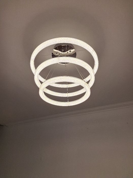Candeeiro de teto suspenso SHOKIA LED 9000LM ALUMÍNIO CROMADO
