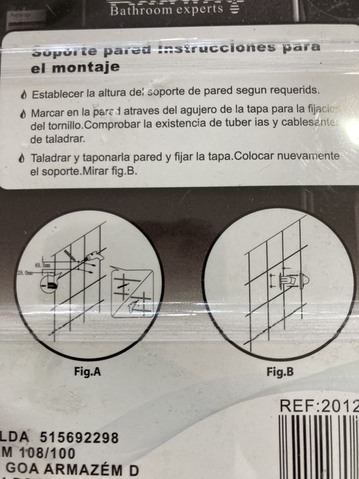 Lote 22 suporte duche chuveiro Bathlux - Novo