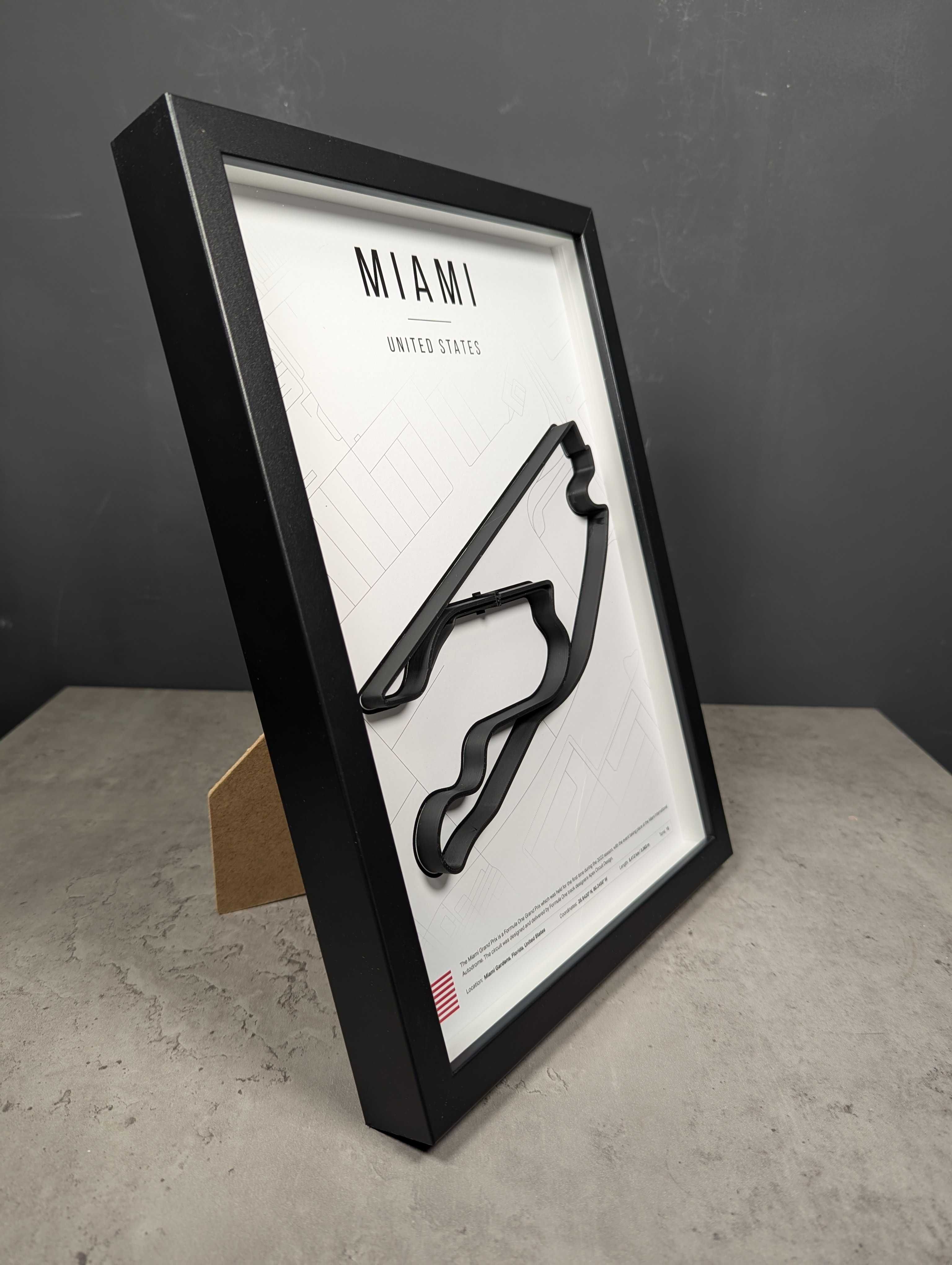 Об'ємна Рамка з 3D Трасою MIAMI Circuit Маямі 32x23x3 F1 USA GP
