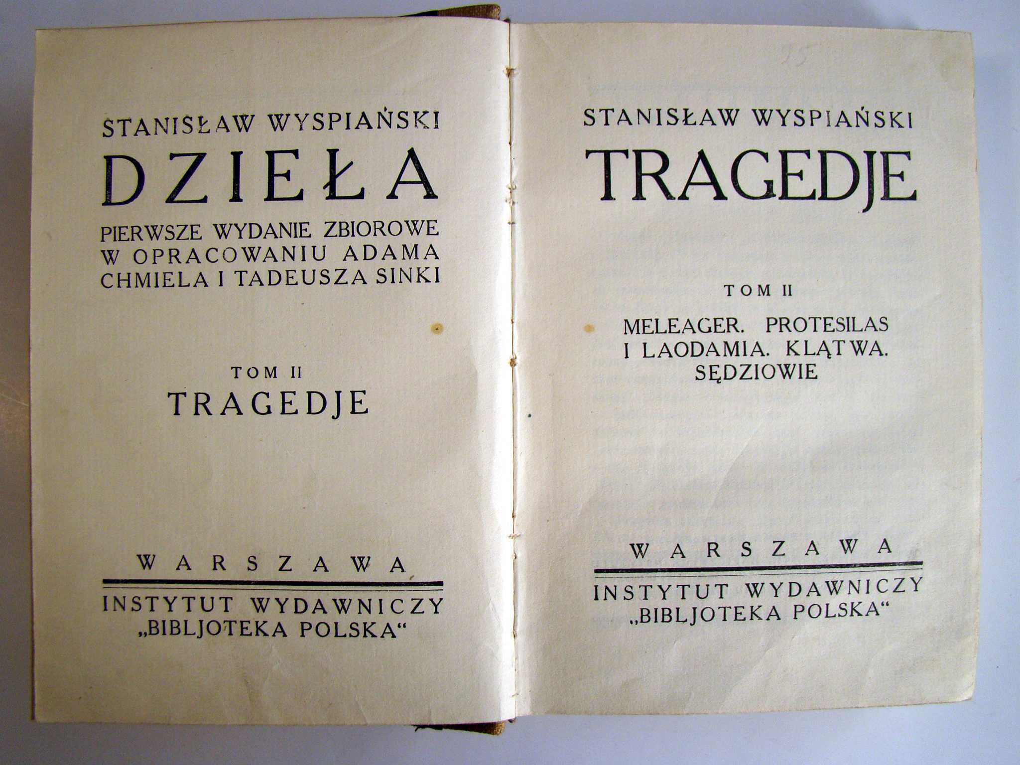 Stanisław Wyspiański - Tragedie - tom II - 1934