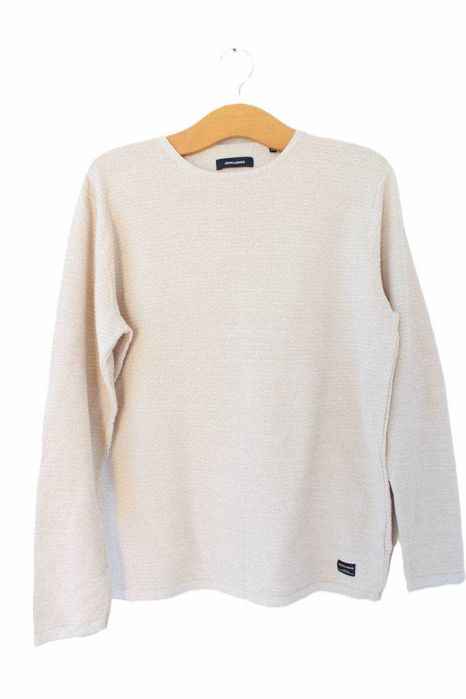 Sweter vintage bawełna Jack&Jones beżowy damski męski unisex