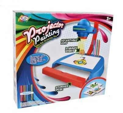 #888 Niebieski projektor do rysowania szuflada mazaki 4 in 1