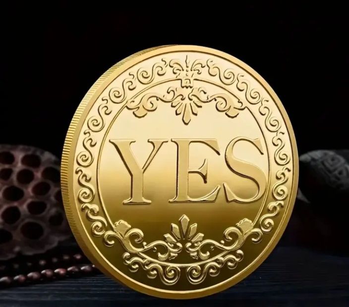 Монета Биткоин.  Монета YES.NO.Сувенир.