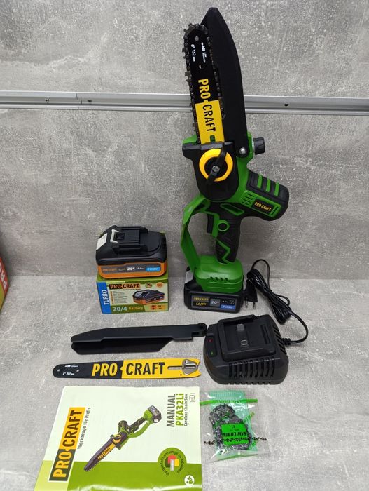 (2 акб 4А)Акумуляторна пила Procraft PKA32Li  2ШИНИ+2ЛАНЦЮГИ.