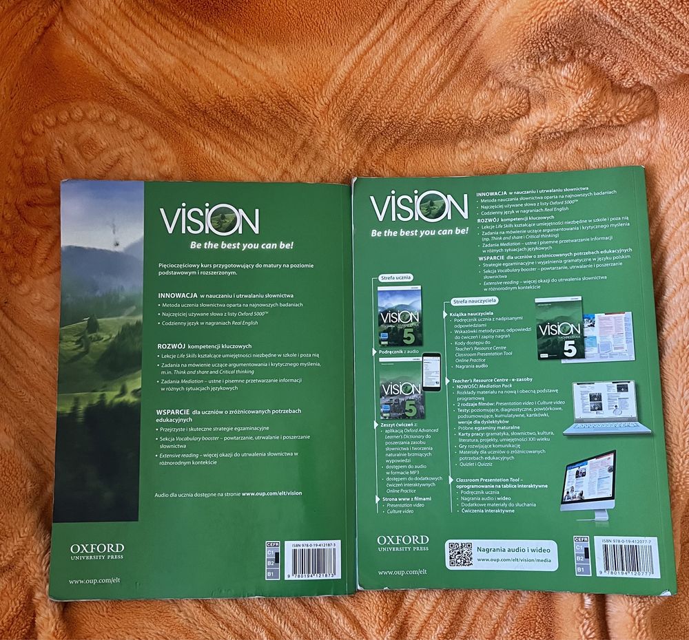 Podręcznik + ćwiczenia do nauki języka angielskiego Vision 5 liceum