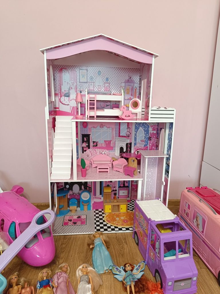 Zestaw barbie domek dla barbie XXL camper samolot