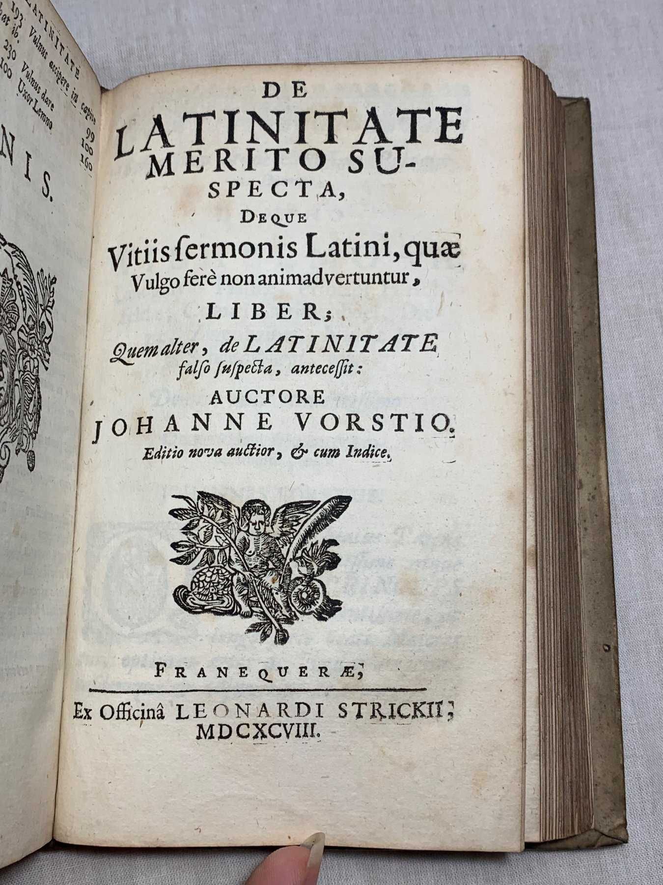 Belíssima obra de Johannes Vorst, teólogo protestante alemão. 1698.