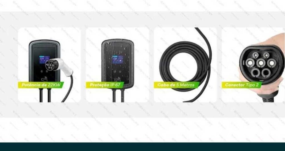 Carregador de carro eletrico Walbox tipo 2 32A 22KW 5M