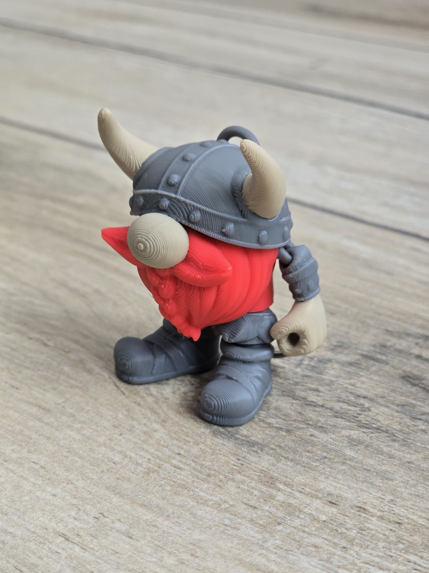 Breloczek Flexi-Viking Gnome 3d - Brelok Druk3d fidget Keychain