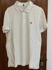 Polo branco Benetton Tamanho XL