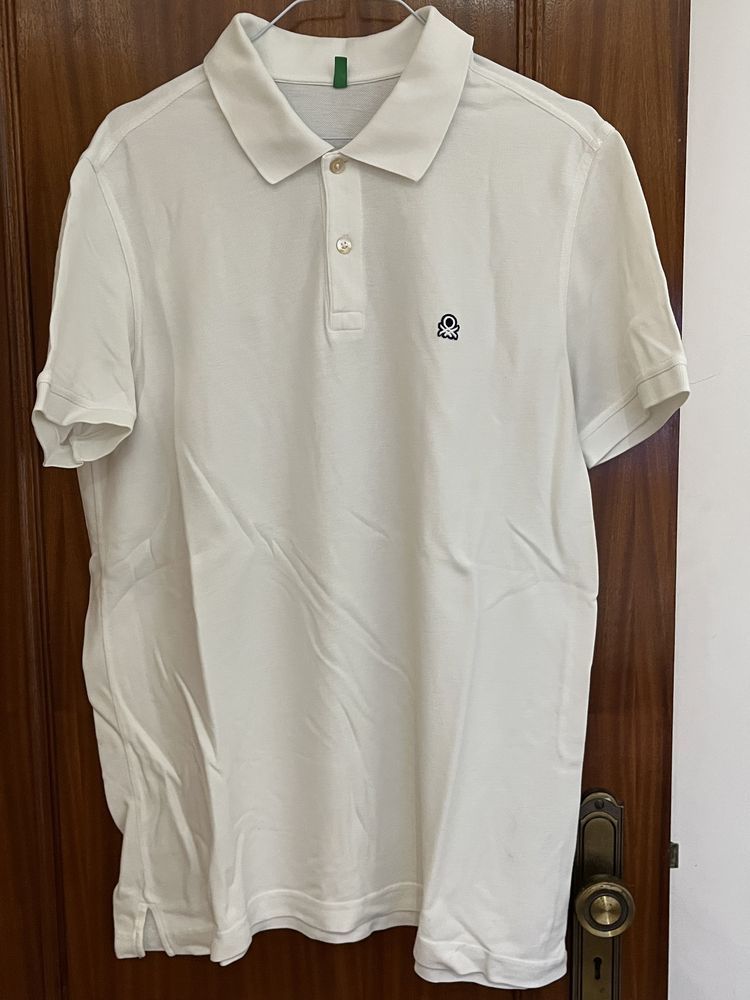 Polo branco Benetton Tamanho XL