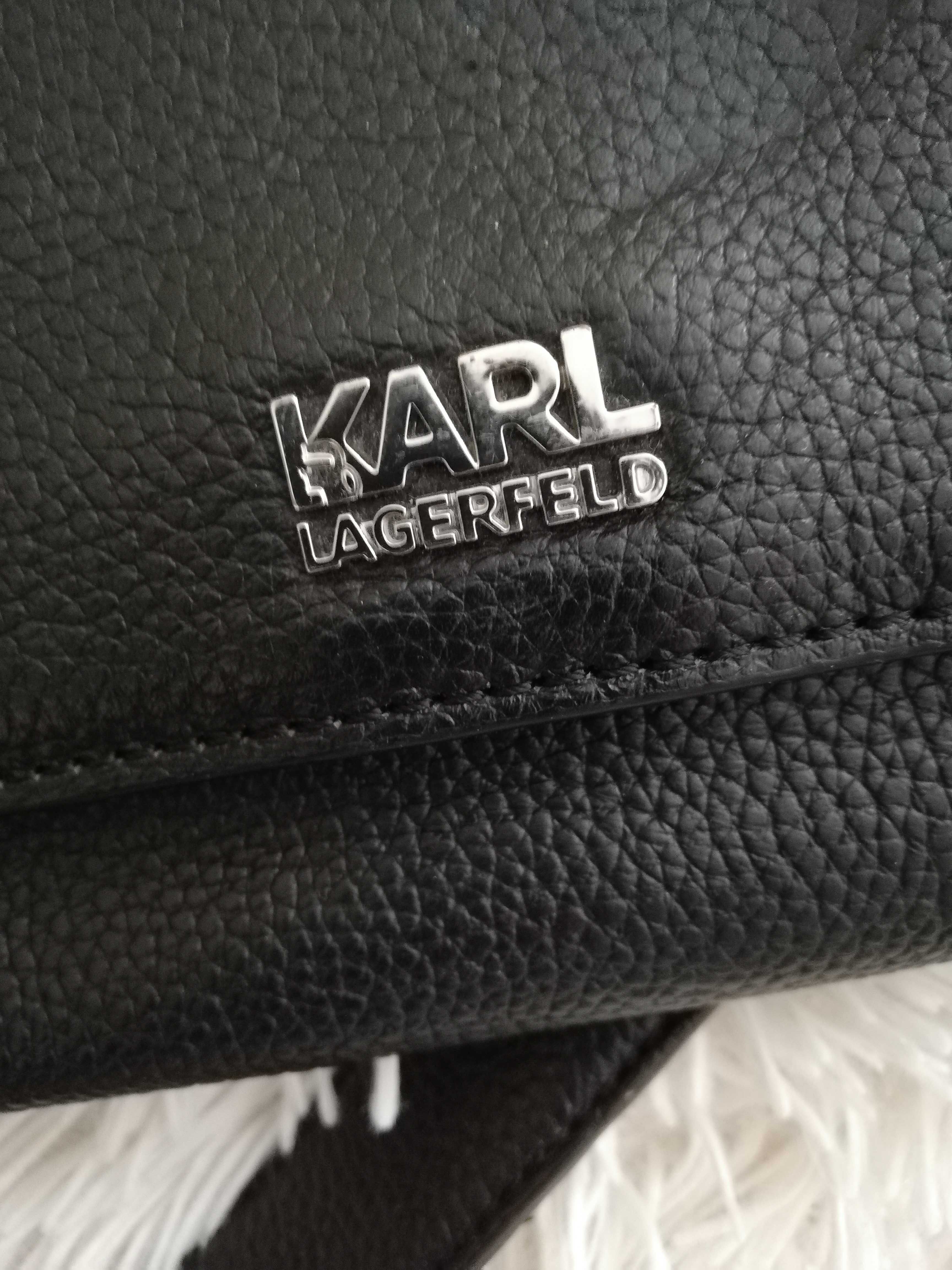 torebka karl lagerfeld czarna skórzana torebka karl lagerfeld