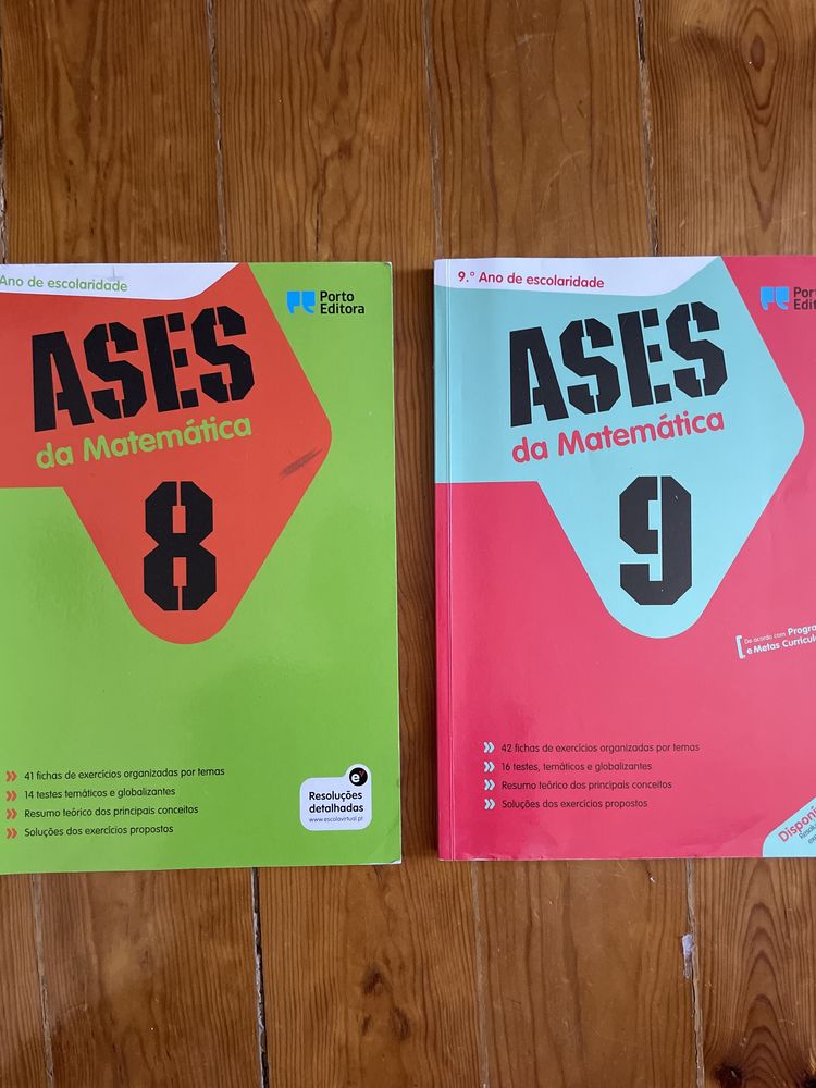 Livros de apoio ao estudo Matemática 8.º e 9.º