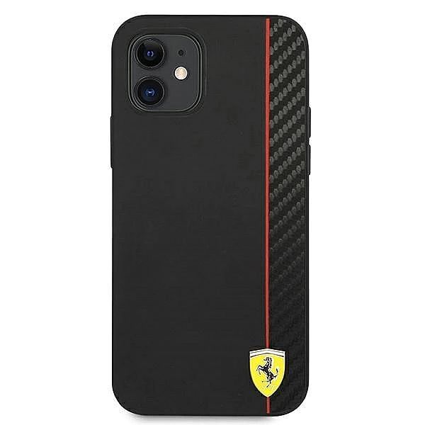 Etui Ferrari On Track Carbon Stripe na iPhone 12 mini - czarne