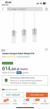 Lampa  kryształki glamour potrójna nad stół