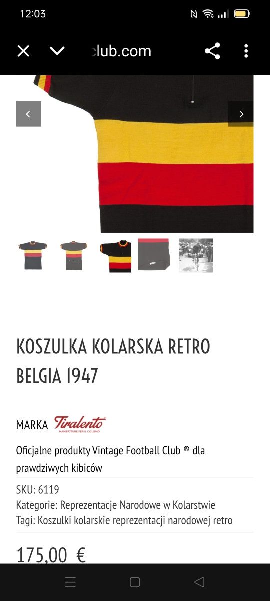 Koszulka rowerowa  w stylu retro Brieka Schotte'a na Tour d