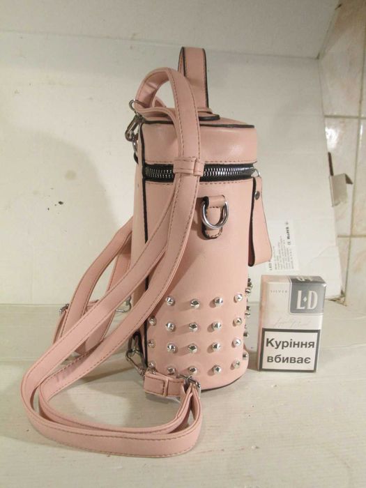 Сумка рюкзак через плечо женская кожзам Sofiya розовая