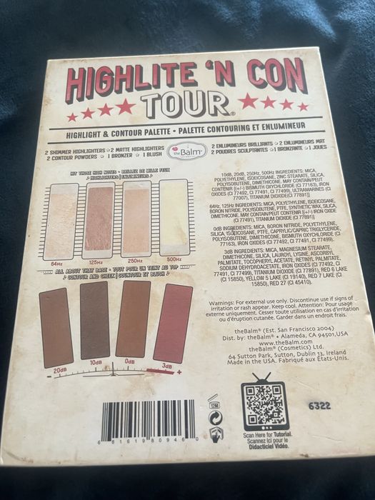 Oryginalna paleta do makijazu twarzy The balm Highlite con tour