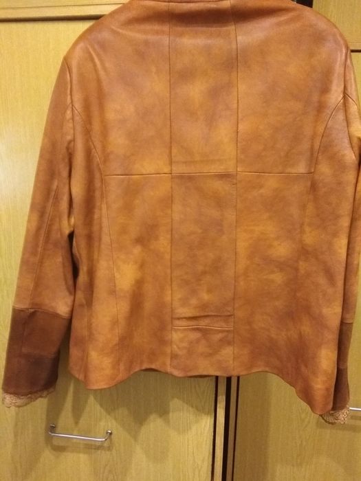 Кожаный пиджак с замшей