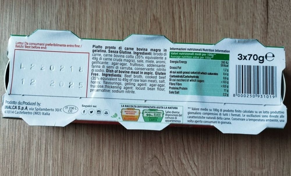 Montana wołowina w galarecie konserwa wołowa 3x70g