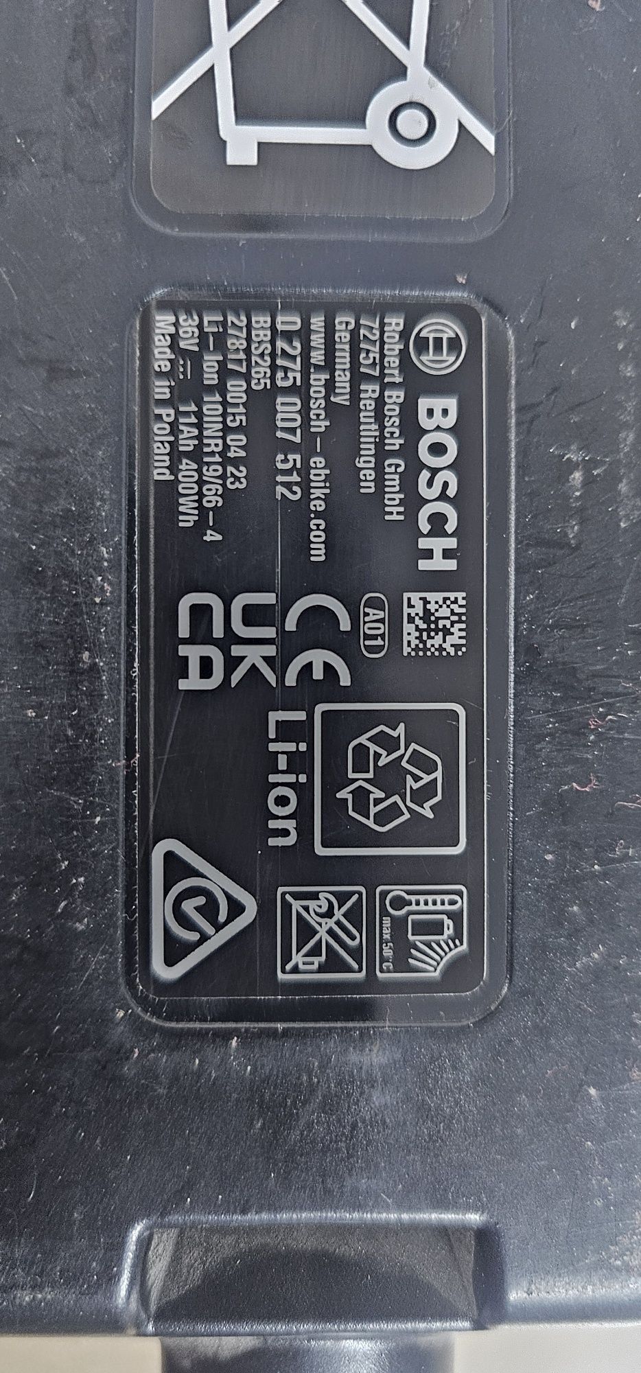 Bateria Bosch Powerpack 400. Na ramę.  Bidon.